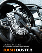 8PCS Car Detailing Brush Set, Interior Car Cleaning Kit with Dash Duster, 4 Detailing Brushes (Soft to Hard), Microfiber Towel, Cleaning Gel, for Vents, Dashboard & Leather Seats
