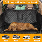 PETICON SUV Cargo Liner for Dogs, PU Leather Waterproof Pet Cargo Cover for SUVs Sedans Vans with Bumper Flap Protector, Scrachproof Non-Slip Large Size Dog Seat Mat Universal Fit
