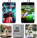 10/20/50/100Pcs Custom Logo Air Freshener for Car Bulk - Wholesale Personalized Car Air Fresheners with Photo Text Sided Car Air Fresheners with Photo Text Logo (10 Rectangle)