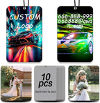 10/20/50/100Pcs Custom Logo Air Freshener for Car Bulk - Wholesale Personalized Car Air Fresheners with Photo Text Sided Car Air Fresheners with Photo Text Logo (10 Rectangle)