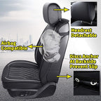 Aierxuan Front Car Seat Covers Universal Fit for Honda Civic Accord, Toyota Camry Prius Rav4 Corolla, Kia, Lexus, Nissan, Mazda, Jeep Cherokee and Most Cars, with Waterproof Leather (Black and White)