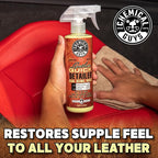 Chemical Guys Leather Quick Detailer - Interior Cleaner and Conditioner for Natural, Synthetic, Pleather, and More, Safe for Car Seats, Furniture, Apparel, Shoes & Boots, Leather Scented - 16 fl oz