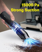 HOTO Handheld Vacuum Cleaner Cordless, Desk Vacuum Cleaner Compressed Electric Air Duster 15000Pa Suction, 4-in-1 Portable Vortex Vacuum Dust Buster Air Blower for Computer, Keyboard, Coffee Grounds