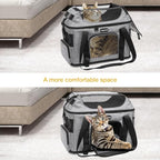 MOSISO Cat, Dog, Pet Carrier Airline Approved, Top-Expandable Soft Pets Carrier Bag for Small Medium Cats/Dogs Under 22 LB, Breathable Puppy Carrier for Car Travel Outdoors with Shoulder Strap, Grey