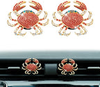 2Pcs Crab Air Freshener Vent Clip, Cute Air Diffuser Clips, Bling Rhinestone Car Outlet Decor, Crab Car Accessories for Women