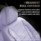 Coverado Car Seat Covers Full Set, Nappa Leather Seat Covers for Cars, Car Seat Protector Car Seat Cushion, Front and Back Seat Protectors Cushions Universal Fit for Most Cars Vehicles(Purple)