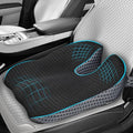 Car Seat Cushion – Memory Foam Car Booster Seat Cushion for Adults – Wedge Design for Driving Height & Comfort – Breathable Mesh Seat Pad for Car Seats with Adjustable Straps