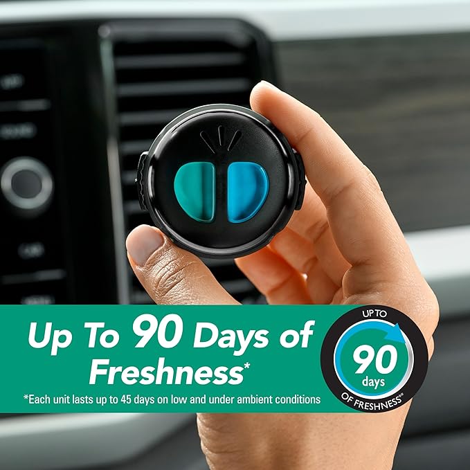 Refresh Your Car Mini Diffuser Car Air Fresheners, Alpine Meadows / Summer Breeze Scent, 2 Pack