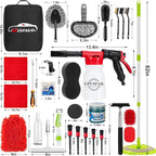 40Pcs Car Wash Cleaning Kit with Foam Gun Sprayer Detailing Brushes Wash Mop Windshield Cleaning Tool Tire Brush Towels Complete Interior Exterior Detailing Set for Car