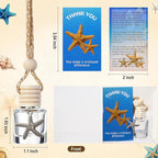Qinyoung 30 Pack Car Diffuser Bottles Appreciation Gifts for Staff Air Freshener Hanging Empty Bulk Essential Oil Perfume Diffuser Pendant Bottle with Starfish Story Charms Gift for Valentines Day