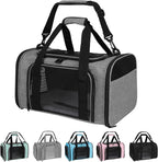 Carriers Soft-Sided Pet Carrier for Medium Large Cats Dogs 15lbs 20lbs,Ventilated Design,Portable Carry Handle,Collapsible Carrier for Kitten Puppy(X-Large,Grey&Black)