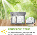 CLEVAST Bamboo Charcoal Air Purifying Bags - (Large, 4×200g), Removes Odors and Moisture, Nature Fresh Air Purifier Bags, Odor Eliminator for Home, Car, Pets, Bathroom, Basement