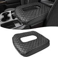 KBH Center Console Armrest Cover for GMC Sierra & Chevy Silverado 1500 2500 3500 2019-2026, Middle Console Lid Protector, Middle Cut, Vinyl Leather, Black (Fits Jump Seat Console Only)