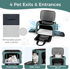 BAGLHER Pet Travel Carrier, Cat Carriers Dog Carrier for Small Medium Cats Dogs Puppies, Airline Approved Small Dog Carrier Soft Sided, Collapsible Puppy Carrier. Green