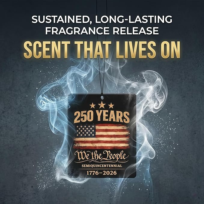 9Pcs USA 250th Anniversary Car Air Freshener, 1776-2026 Semiquincentennial Commemorative Hanging Ornament, Patriotic Double-Sided Scented Tablet, 2026 Independence Day Souvenir Gifts (Style 1)