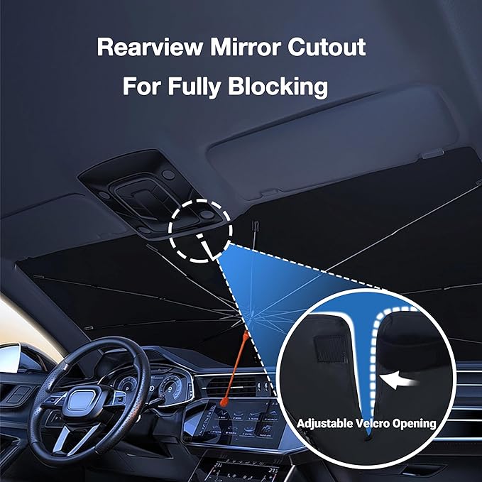CHILLTEK Funny Car Windshield Sun Shade, Purple Starry Nights Car Sun Shade, Block UV Rays Heat Foldable Windshield Umbrella Sun Visor Protector - Keep Vehicle Cool for Cars SUV