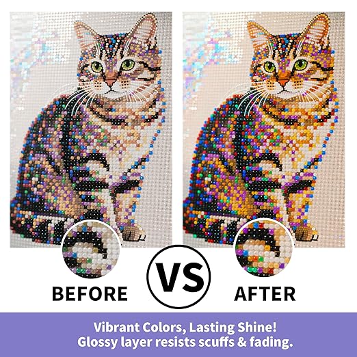 Diamond Painting Sealer, 200ML Clear Glue for Diamond Art, Quick-Drying Adhesive with Glossy Finish, Dustproof & Waterproof Protection, Shine Effect Conserver, with Silicone Brush (6.8 fl oz)
