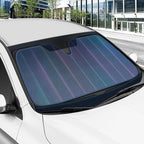 BDK Iridescent Matte Black Front Windshield Sunshade Accordion Folding Style Auto Shade for Car Truck SUV Van Blocks UV Rays Sun Visor Protector Easy Setup Keeps Your Vehicle Cool - 58 x 27 inches