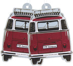 BRISA VW Collection Volkswagen Air Freshener, Room Freshener, Deodorizer for Cars T1 Bus Campervan Motif (Vanilla/Red/Set of 2)