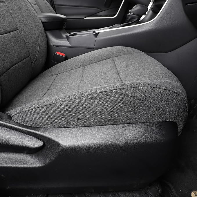 coverdream 2026 Rav4 Seat Covers Custom Fit for 2026 Toyota Rav4 Hybrid (LE,XLE Premium) SUV,Full Set Polyester Car Seat Protector Grey