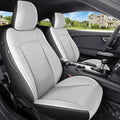 Customized Fit Ford Mustang Coupe Hardtop 2015-2026 Waterproof Leather Car Seat Cover 10PCS (M-Gray&Black)