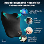 Car Seat Cushion with Back & Neck Support, Breathable Perforated Suede Seat Cushion for Drivers, Non-Slip Ergonomic Design for Long Drives, Daily Commute & Travel