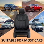 Car Seat Cushion in Winter for Driver or Passenger, Full Back and Seat Support, Soft Fuzzy Car Seat Covers with Non-Slip Bottom, Universal Fit for Most Vehicle SUV Truck Sedan Vans