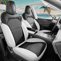 for Tesla Model Y 2025 2026 Seat Cover Full Set Black and White Nappa Leather Seat Cover (Crocodile Black+White 25-26)