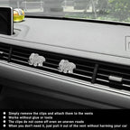 Ziciner 2PCS Bling Heart Car Vent Clips Charms, Elephant Shaped Crystal Air Freshener Vent Clips, Rhinestone Air Conditioning Outlet Clip, Car Decor Accessories for Women Girls