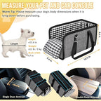 SlowTon Console Dog Car Seat - Portable Dogs Armrest Booster Seat for Small Dog, Anti-Collapse Pet Car Seat with Soft Cushion Safety Belt, Support Pet Up to 11lbs (Grey)