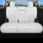 for Tesla Model Y 7 Seaters Seat Cover The First and Second Row Car Seat Cover Custom 2020-2024 (White-2 Rows)
