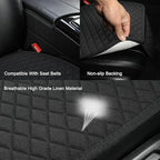 West Llama Linen Car Seat Covers,Bottom Seat Covers for Cars Include 1 Pair Front Driver Seat Pad Mat and 1 Rear Bench Cover Universal Fits 90% Vehicles,SUVs,Cars,Sedans(3Piece-Black)