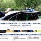 70" Car Wash Brush with Long Handle and 12" Soft Bristle Brush Head, Water Flow-Thru Car Cleaning Brush with Hose Attachment for Cleaning Car, RV, Truck, Boat, Camper, House Siding and More