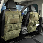 6 Pack Tactical Molle Car Seat Back Organizer - Tactical Vehicle Panel Organizer with 5 Detachable Molle Pouch,US Flag Patch and Keychain,Great Trunk Accessories for Man