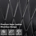 CAR PASS Luxury Napa Leather Front Car Seat Covers, Sideless Car Seat Protectors with Storage Pocket, Non-Slip Automotive Seat Cover for Cars Trucks SUV, Airbag Compatible, 2 Pack (Black)