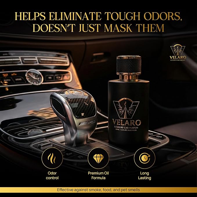 Luxury Car Fragrance Spray – 100ML (3.4oz) | Woody Amber Scent with Fresh Citrus & Spicy Aromatics | Heat-Resistant, Perfume-Grade Car Scent (For Vehicle Interior Only)