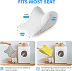 Car Neck Pillow for Driving Seat Car Headrest Pillow with Flexible Strap, 100% Memory Foam Neck Support Pillow for Car, Office Chair Black Pack of 2