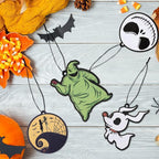 4Pcs Nightmare Sally Theme Car Air Freshener Hanging Fragrance Chips Zombie Bride Ghost Rearview Mirror Pendant Essential Oil Diffuser Hanging Scent Car Accessories Decor