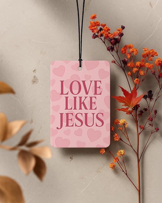 Coquette Pink Bow Christian Car Air Freshener 4 Pcs Coconut Scented, Girly Religious Car Accessories Mirror Decor for Women, Cute Scripture Hanging Air Freshener for Cars Closet Drawer Books