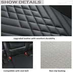 GIANT PANDA PU Leather Rear Seat Cover Protector, Anti-Slip Adjustable (50~55.5'') – Fits 90% Vehicles (Excludes Large SUVs/Trucks) - Black