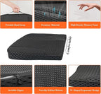 kingphenix Premium Car Seat Cushion, Memory Foam Driver Seat Cushion to Improve Driving View- Coccyx & Lower Back Pain Relief - Seat Cushion for Car, Truck, Office Chair (4D Mesh Black)
