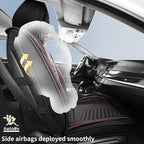 Nappa Leather Car Seat Covers Full Set, Car seat Protector 5 Seats, Waterproof Car Seat Cushion, Universal Automotive Seat Covers Fit for SUV Truck Pick-up Sedan, Front and Rear