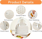 Lunch Bag for Women Insulated Lunch Box Cute Corduroy Lunch Tote Bags Reusable Large Capacity Cooler Bag for Travel Work Picnic