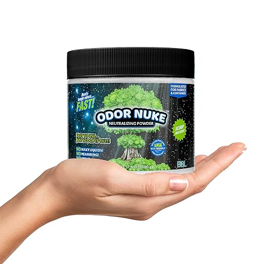 Odor Nuke Bedside Commode Deodorizer Human Urine Odor Neutralizer & Washing Aid For Urinal Containers & Fabrics - Scoop Included (17.6oz) (Powder)