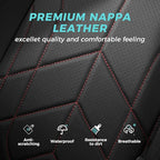 for Toyota RAV4 Seat Covers 2019 2020 2021 2022 2023 2024 2025 RAV 4 Prime & Hybrid XLE LE Limited XLE Premium (Not for XSE/SE Hybrid) - Custom Leather Car Seat Covers Full Set - BlackRed