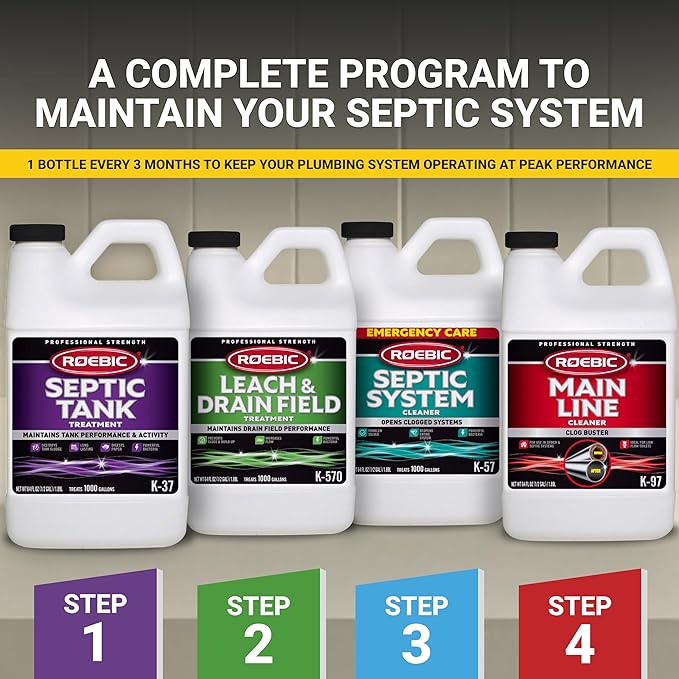 Roebic K-37-H Septic Tank Treatment: 64-Ounce, Promotes Efficient Breakdown, Reduces Odors, Prevents Clogs for Smooth Septic System Operation