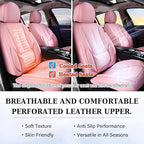 Coverado Seat Covers, Car Seat Covers Front Seats, Car Seat Cover, Car Seat Protector Waterproof, Car Seat Cushion Nappa Leather, Pink Seat Covers Carseat Cover Universal Fit for Most Cars