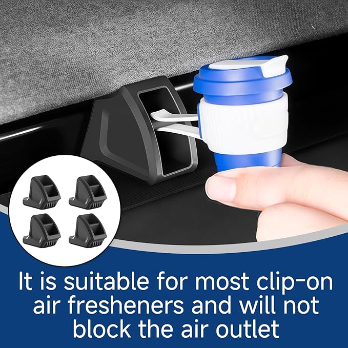 4PCS Air Freshener Adapter Designed for Tesla, Car Air Vent Clip, No Adhesive Needed, Tesla Accessories (Designed for 2025-2026 Tesla New Model Y Juniper Launch Series & 2024-2025 Tesla Model 3)