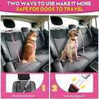 2 Piece Dog Car Seat Belt Harness Retractable Restraint for Car Headrest Adjustable Heavy Duty & Elastic & Durable Dog Car Seat Belt (Red)