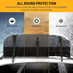 Rooftop Cargo Carrier Bag, WILDROAD 21 Cubic Feet 600D Ultra Anti-Tear Fabric Waterproof Car Roof Bag, Soft-Shell Roof Bag with Storage Bag, Anti-Slip Mat and 6 Door Hooks Fits Car with/Without Racks